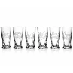 6 chopes à jus taille chasse Verre En Cristal Taillé|Verre Cristal