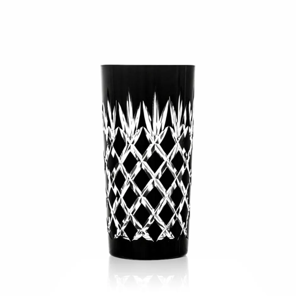 Discount 2 chopes cristal noir taille ananas Art De La Table|Verre À Eau
