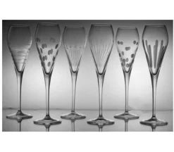 Clearance 6 flûtes cristal artisanal prosseco Verre Cristal|Flûte Champagne