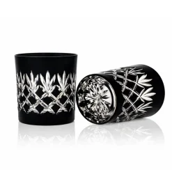Clearance 2 gobelets à Whisky noir taille Ananas Art De La Table|Verre À Whisky