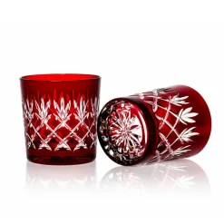 Clearance 2 gobelets à Whisky rouge taille Ananas Art De La Table|Verre À Whisky