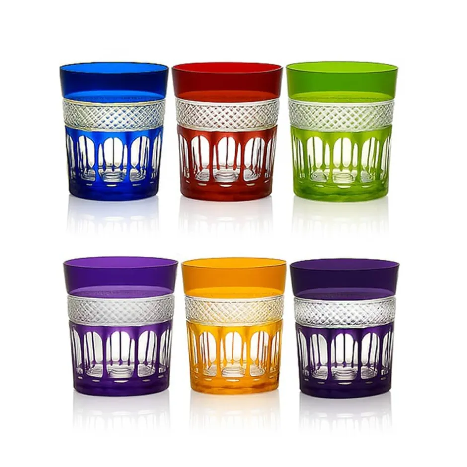 6 gobelets cristal couleur mireille Art De La Table|Verre À Whisky
