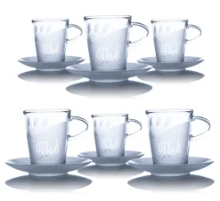 Discount 6 mugs thé cristal sans sous tasse Coffrets Verres Cristal|Verre Cristal
