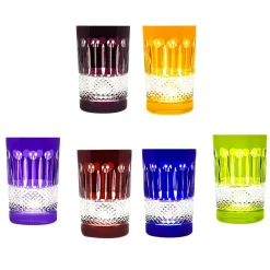Clearance 6 verres thé cristal couleur yvan Art De La Table|Verre À Eau