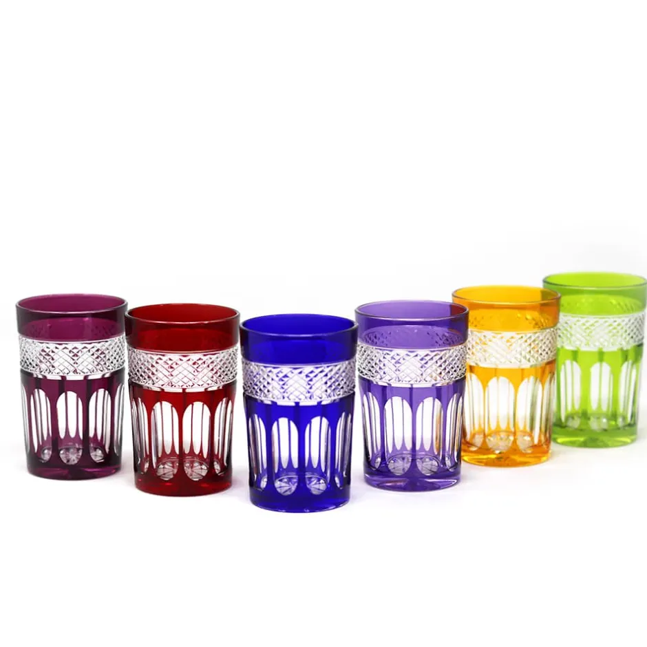 Sale 6 verres thé cristal couleur mireille Art De La Table|Coffrets Verres Cristal