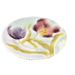 Online Assiette dessert tulipe barbotine Lunéville|Assiette Céramique