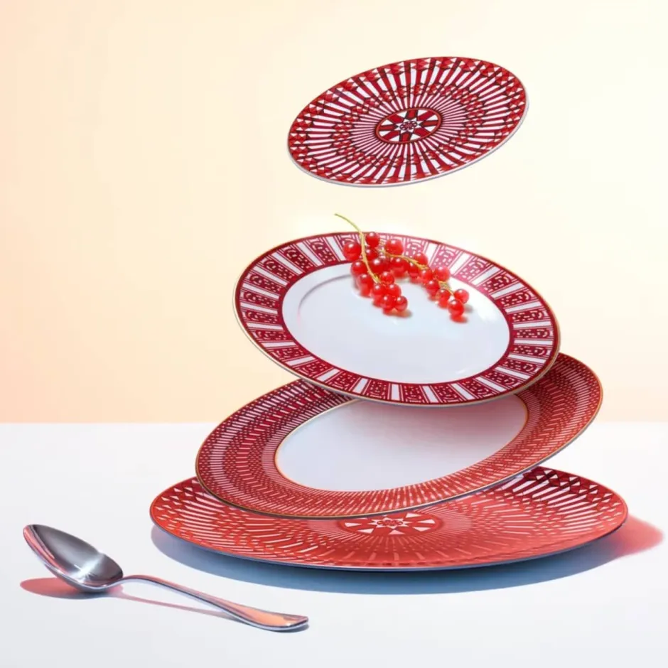 Hot Assiettes creuses Arcadia Rouge Baccarat x2 Art De La Table|Assiette Céramique
