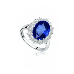 Clearance Bague médaillon royal bleu saphir Bagues Cristal|Bagues