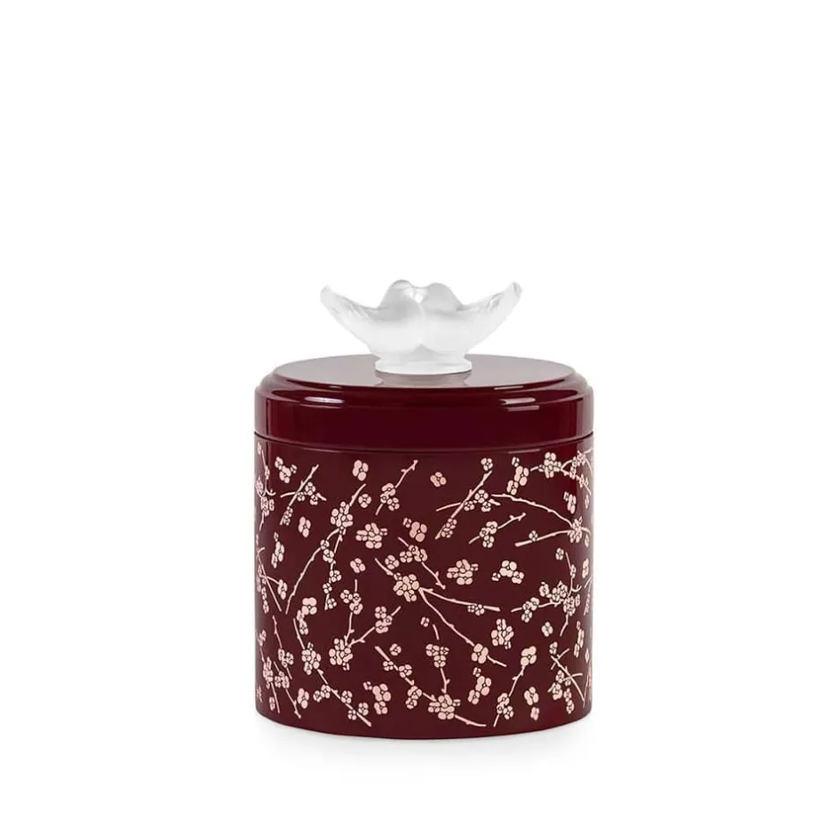 Outlet Boîte fleurs de cerisier rouge lalique Coupes, Coupelles Et Photophores|Boites Cristal
