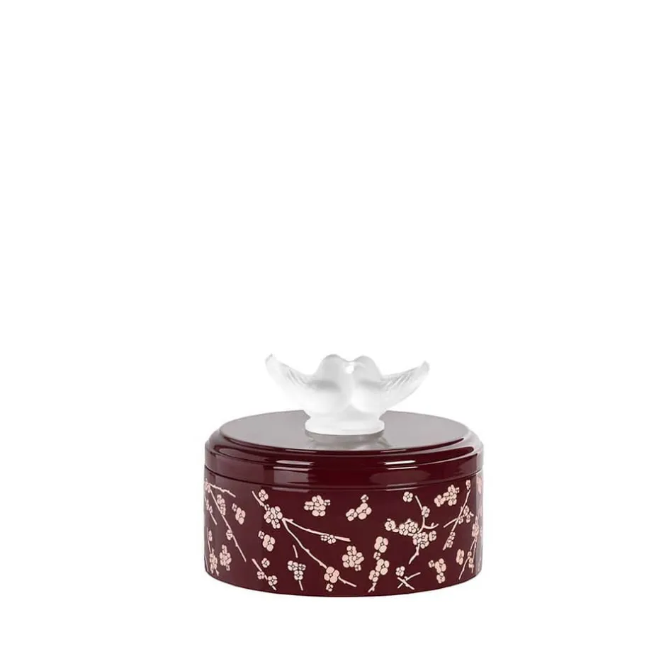 Outlet Boîte fleurs de cerisier rouge lalique Coupes, Coupelles Et Photophores|Boites Cristal