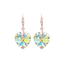 New Boucles d’oreilles cristal cœur irisé Boucles D’Oreilles Cristal|Boucles D’Oreilles