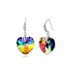 Hot Boucles d’oreilles cristal cœur arc-en-ciel Boucles D’Oreilles Cristal|Boucles D’Oreilles