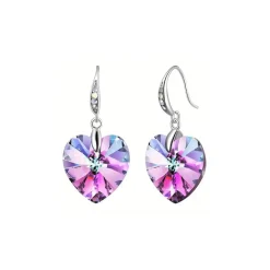 Hot Boucles d’oreilles cristal cœur violet Boucles D’Oreilles Cristal|Boucles D’Oreilles