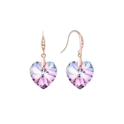 Hot Boucles d’oreilles cristal cœur violet Boucles D’Oreilles Cristal|Boucles D’Oreilles
