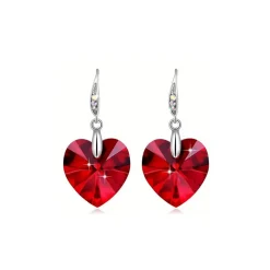 Clearance Boucles d’oreilles cristal cœur rouge Boucles D’Oreilles Cristal|Boucles D’Oreilles