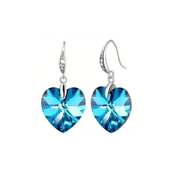 Hot Boucles d’oreilles cristal cœur bleu clair Boucles D’Oreilles Cristal|Boucles D’Oreilles