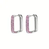 New Boucles d’oreilles rose Glamour Geometrics Boucles D’Oreilles Cristal|Boucles D’Oreilles