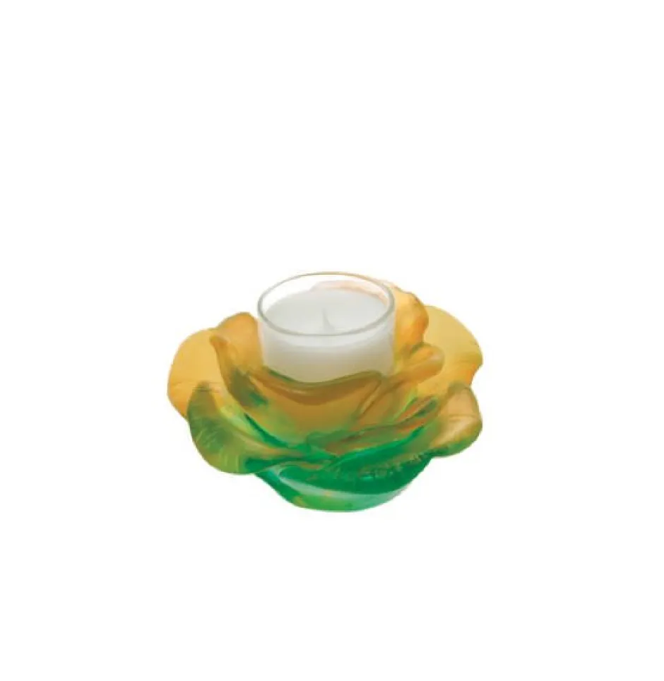 Online Bougeoir rose passion vert orange daum Photophores, Bougeoirs Cristal