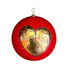 Hot Boule de Noël rouge Longwy mon Amour Ornements Cristal|Décorations De Noël