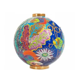 Sale Boule Flo Astro aqua tropicale Émaux de Longwy Vase Céramique|Éditions D’Art Cristal