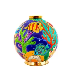 Boule Midi Astro aquatropicale Émaux de Longwy Vase Céramique|Vases Cristal Couleur