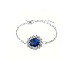 Outlet Bracelet médaillon cristal bleu saphir Bracelets Cristal|Bracelets