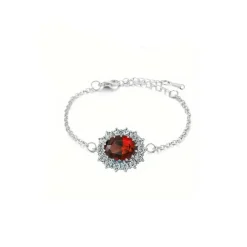 Sale Bracelet médaillon cristal rouge rubis Bracelets Cristal|Bracelets