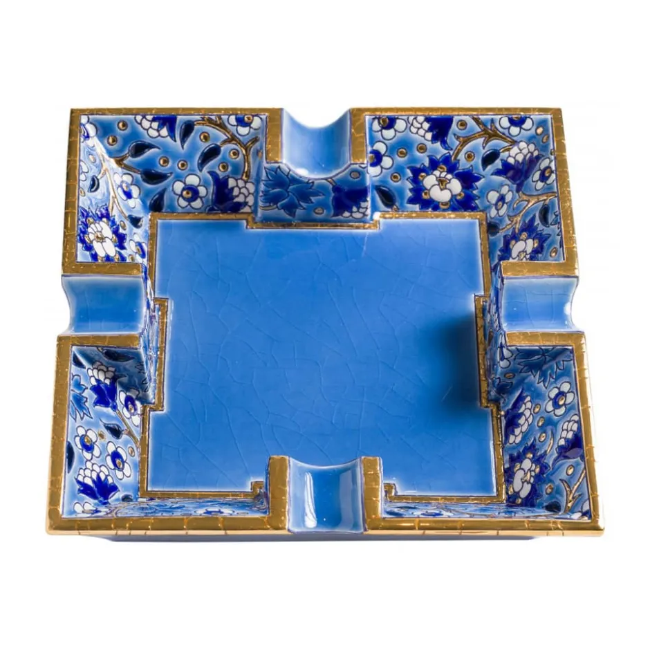 New Cendrier carré Héritage bleu Émaux de Longwy Cendriers|Coupes & Photophores