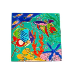 Best Cendrier vide-poches aqua tropicale Émaux de Longwy Vide-Poches Cristal|Coupes & Photophores