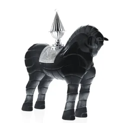 New Cheval porteur de feu noir daum Bestiaire|Animaux Cristal