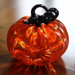 Discount Citrouille décorative cristal de Lorraine orange Décoration|Sulfures, Presse-Papiers Cristal