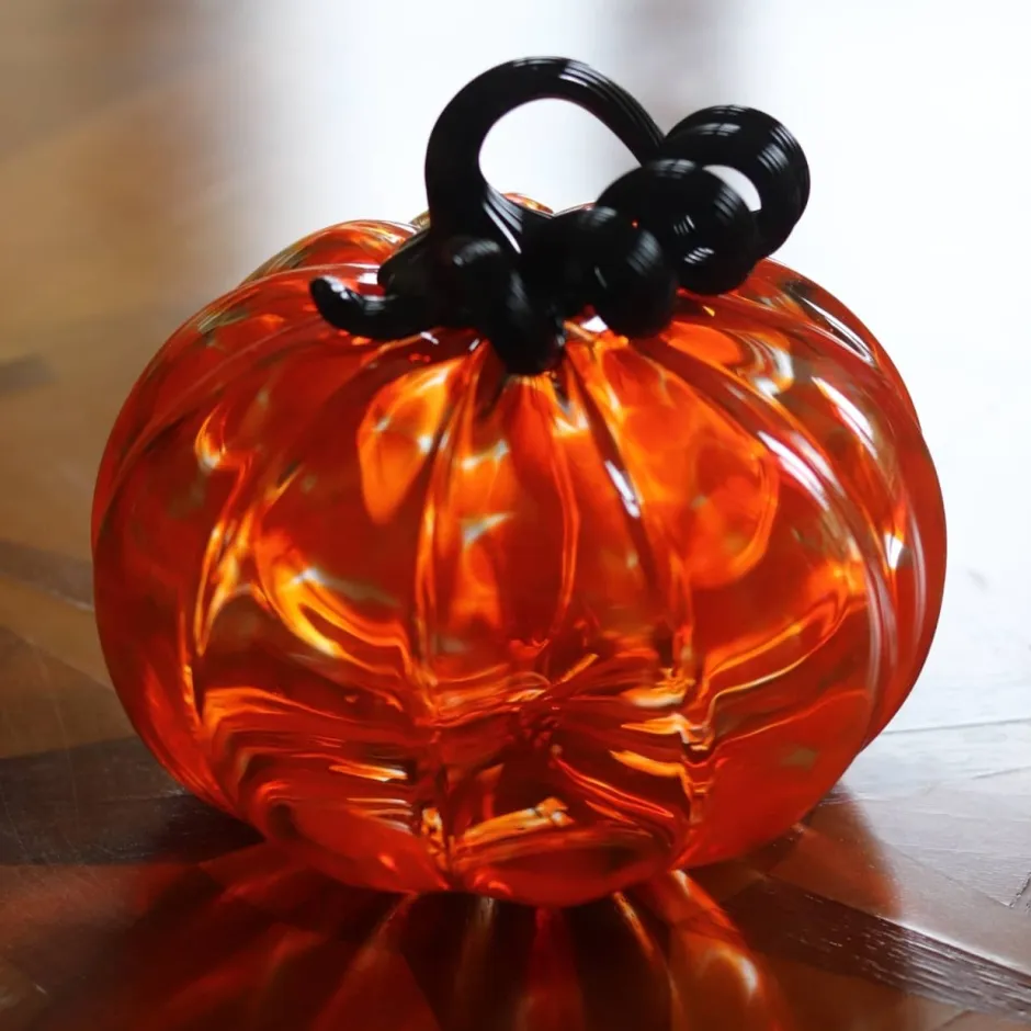 Discount Citrouille décorative cristal de Lorraine orange Décoration|Sulfures, Presse-Papiers Cristal