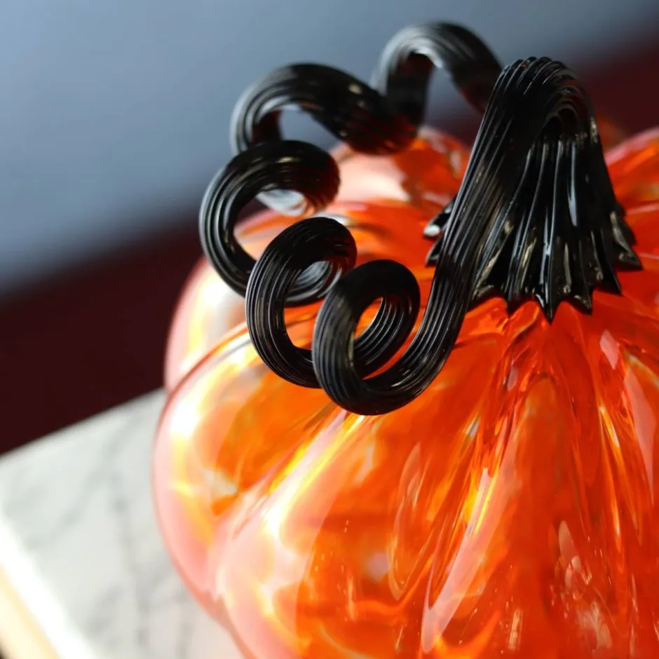 Discount Citrouille décorative cristal de Lorraine orange Décoration|Sulfures, Presse-Papiers Cristal