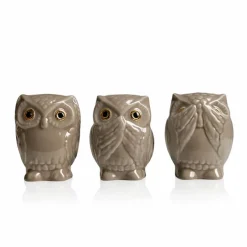 Hot Coffret 3 Chouettes IWA KIKA MI Émaux de Longwy Animaux Cristal|Animaux