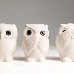 Hot Coffret 3 Chouettes IWA KIKA MI Émaux de Longwy Animaux Cristal|Animaux