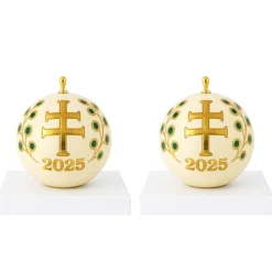Online Coffret de 2 Boules de Noël Croix de Lorraine 2025 Vessière X Longwy Ornements Cristal|Décorations De Noël