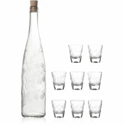 Coffret eau de vie 9 pièces Art De La Table|Flasque, Bouteille Cristal