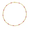 Sale Collier de perles ras de cou bohème rouge Colliers Cristal|Colliers