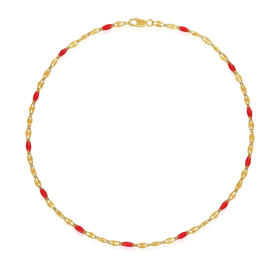 Sale Collier de perles ras de cou bohème rouge Colliers Cristal|Colliers