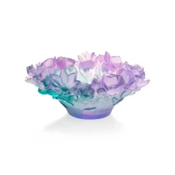 Sale Coupe Moyen Modèle Sweet Garden Daum Fleurs Cristal|Sulfures, Presse-Papiers Cristal