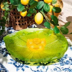 Discount Coupe sur pied Citrus Daum Fleurs Cristal|Sulfures, Presse-Papiers Cristal