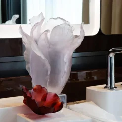 Sale Coupelle tulipe rouge daum Coupelles Cristal|Vide-Poches Cristal