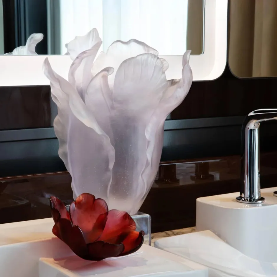 Sale Coupelle tulipe rouge daum Coupelles Cristal|Vide-Poches Cristal