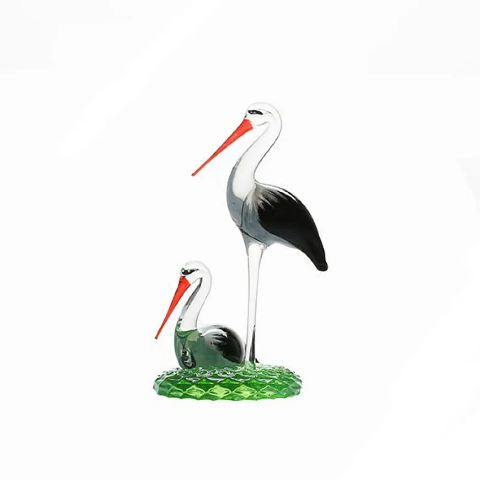 Online Duo cigogne en cristal Bestiaire|Animaux Cristal