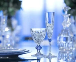 Sale Eve harcourt flûte bouton bleu x2 baccarat Flûte Champagne|Art De La Table