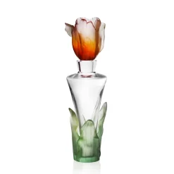 Hot Flacon parfum ambre tulipe Daum Fleurs Cristal|Sulfures, Presse-Papiers Cristal