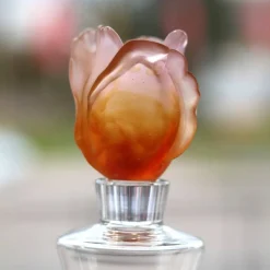 Hot Flacon parfum ambre tulipe Daum Fleurs Cristal|Sulfures, Presse-Papiers Cristal