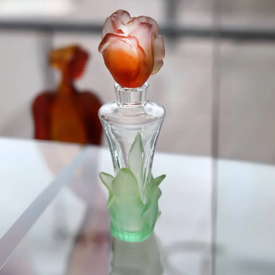 Hot Flacon parfum ambre tulipe Daum Fleurs Cristal|Sulfures, Presse-Papiers Cristal