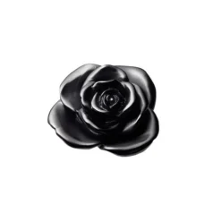 Sale Fleur noir rose passion daum Fleurs Cristal|Sulfures, Presse-Papiers Cristal