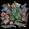 Outlet Foulard Lalique By Ginny Litscher Dessin Jungle Noir Bijoux|Foulards Lalique